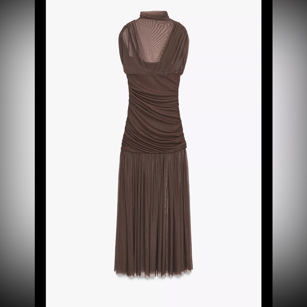 Zara Elegant Brown Maxi Dress